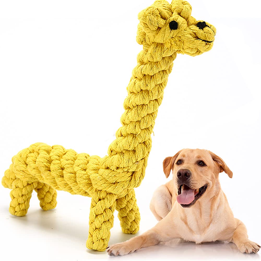 Speedy Panther Dog Toys for Boredom, Puppy Toys From 8 Weeks Small Dog, Puppy Chew Toys Natural Cotton Tough Puppy Teething Toys for Small Mediuem Large Dogs (Giraffe)