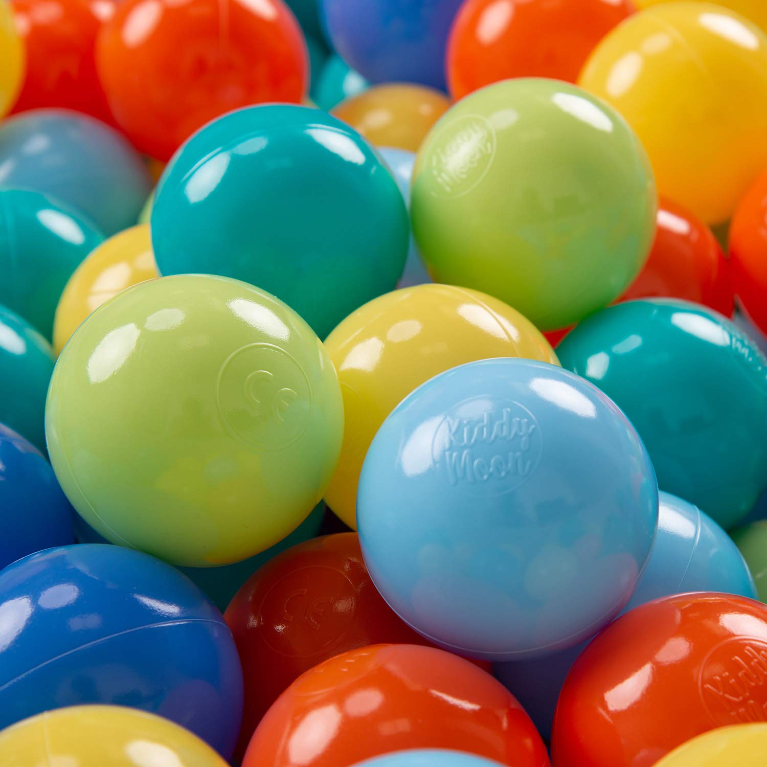 KiddyMoon Soft Plastic Play Balls ∅ 7Cm/2.75In Multi-Colour Made In EU