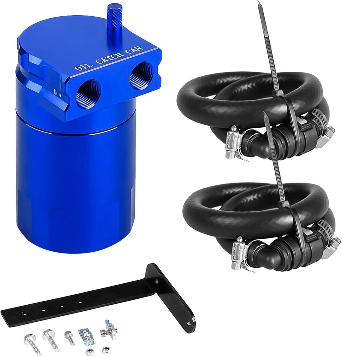 Unifizz 350ml Aluminum Oil Catch Can Polished Oil Separator Tank for Fo-rd F150 2.7EB 3.5EB 5.0L, Expedition 3.5L EcoBoost, Raptor 3.5L Ecoboost