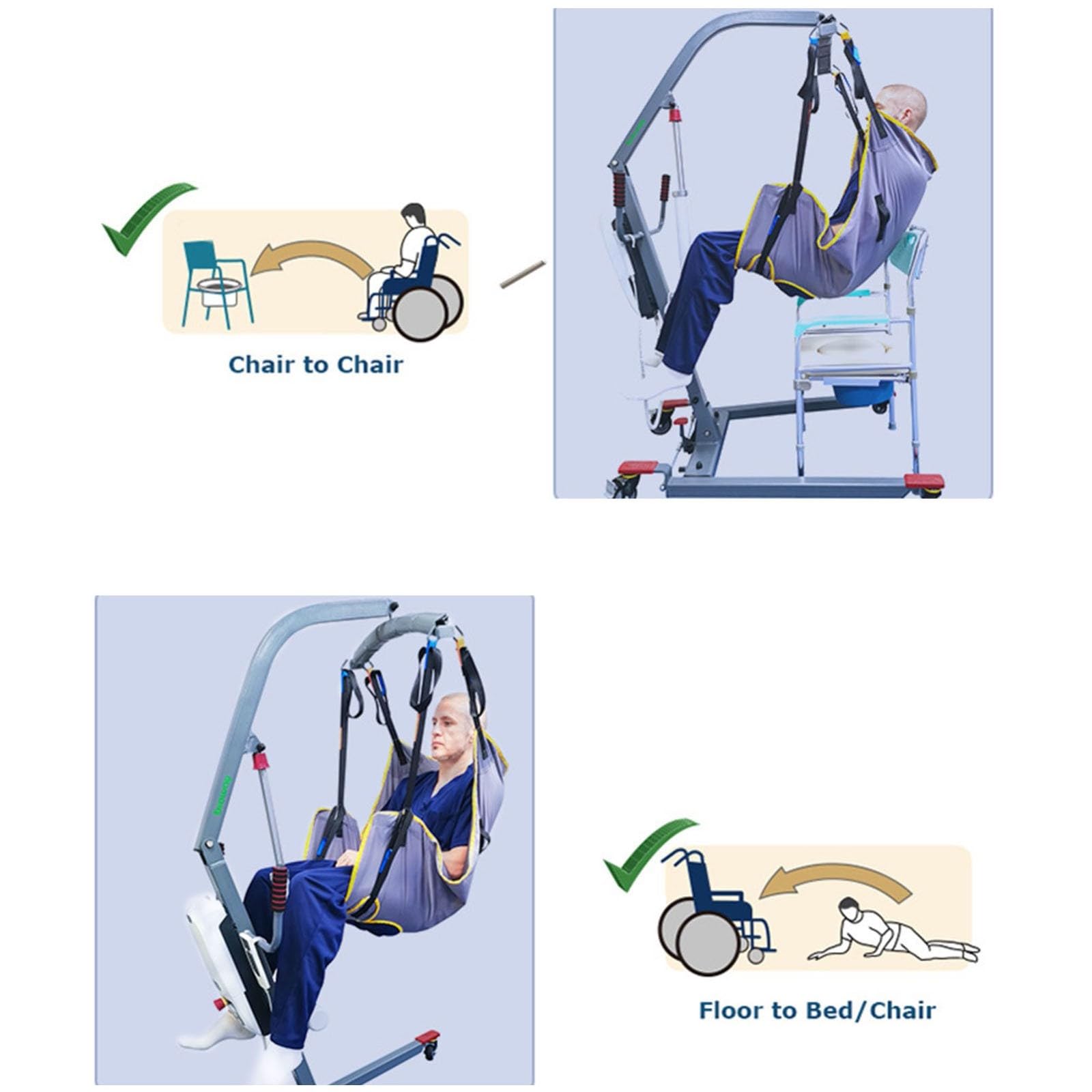 Cinturón De Transferencia, Grúa De Paciente Paciente Cinturón De Transferencia para Bariátrico Enfermería Anciano Discapacitado Cuerpo Completo Y Postrado En Cama