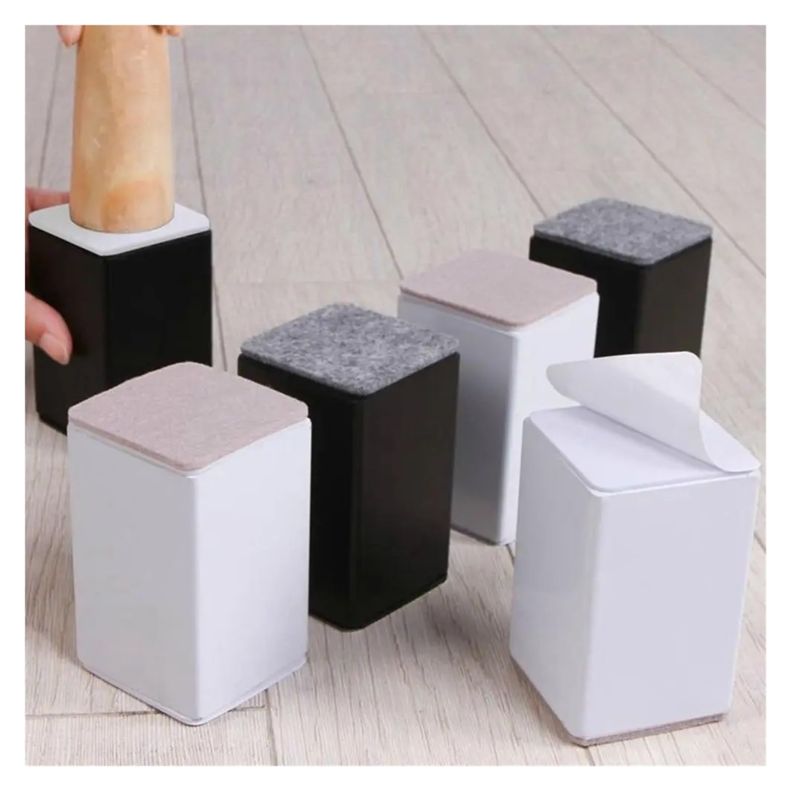 Elevadores para Muebles 4 Almohadillas Elevadoras de Patas de Acero al Carbono for Muebles, for sofá, Mesa, Silla, Redondas, Resistentes, Protector de Suelo(White-60x30MM)