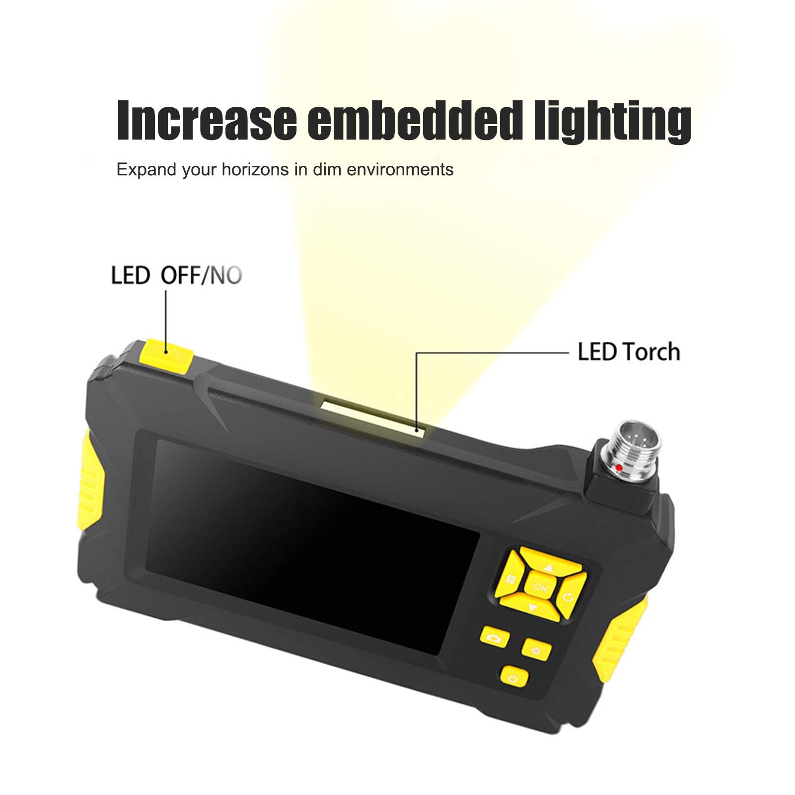 P30 Endoscopio LCD de 3.9 mm 4.3in, Boroscopio 1080P, Cámara de Endoscopio de Inspección de Tuberías, con 6 Luces LED Ajustables, para Inspección de Automóviles, Inspección de Tuberías(5m)