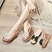 NLIADVY Chain Wedge Sandals, Holiday Style 9.0cm Thick-Soled Rhinestone Sandals for Women High-Heeled Slippers (1pairs,37)