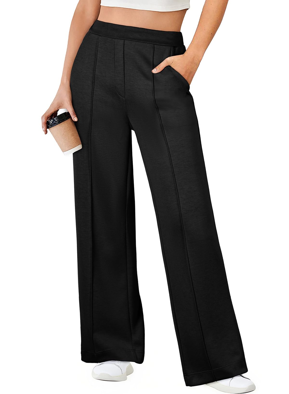 Aleumdr Womens Wide Leg Pants High Waist Casual Pants Fall 2025 Sweatpants Lounge Work Pants Slack with Pockets