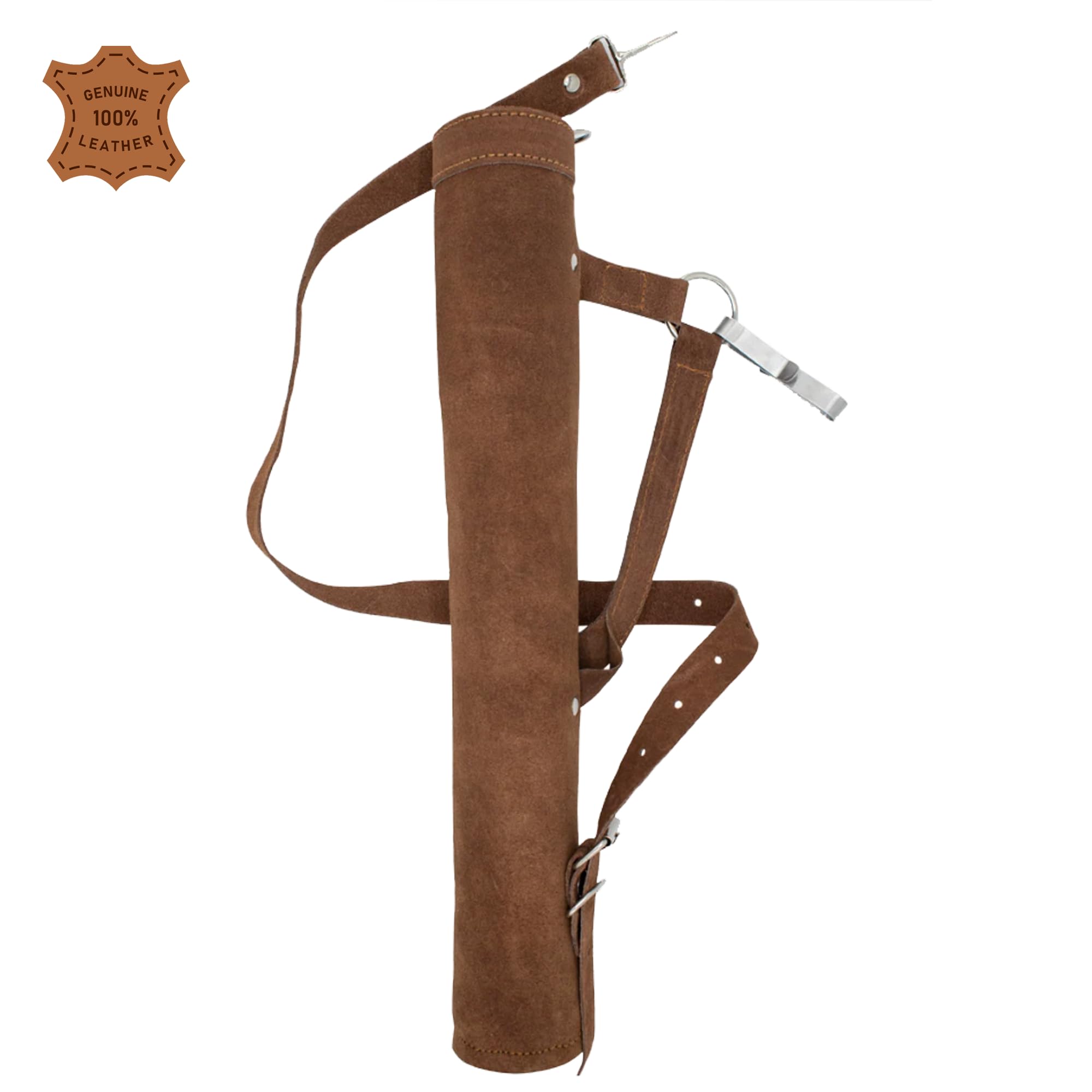 Carquois de tir à l'arc en Cuir – Sac bandoulière Traditionnel à la Taille et à la Hanche avec bandoulière réglable pour Le tir et la Chasse