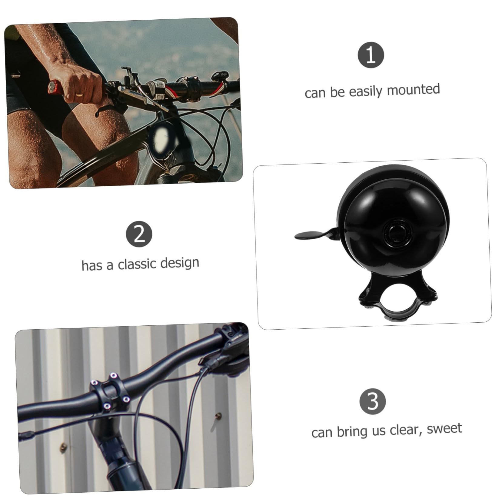 Toyvian Campana de Bicicleta Retro Campanilla de Ciclismo Campana Adulto Accesorios para Bicicletas Timbre de Ciclismo Universal Campanas Planchar Negro
