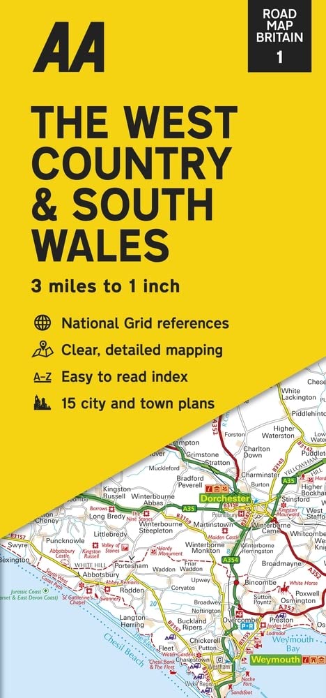 Road Map The West Country & South Wales (AA Road Map Series 1) (AA Road Map Britain) Map – Folded Map, 03 Mar 2022