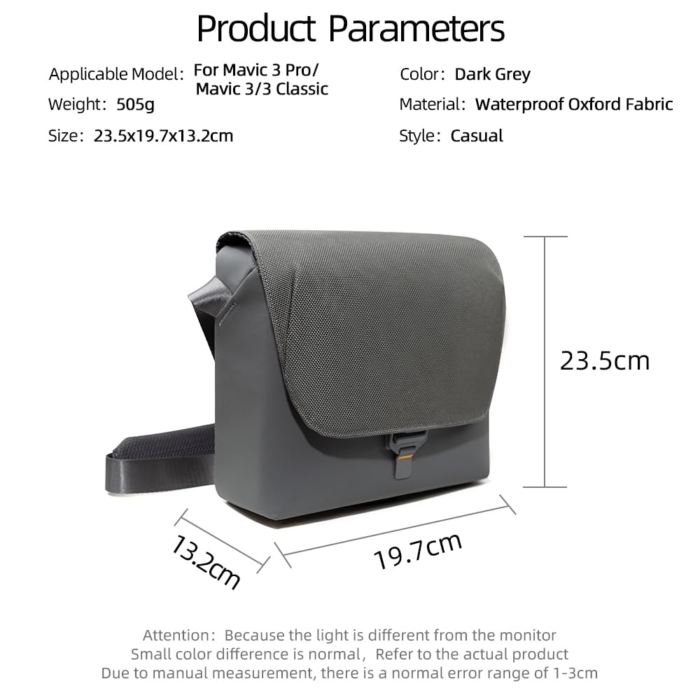 JOYSOG Travel Shoulder Bag for DJI Mavic 3 Pro/Mavic 3/ Mavic 3 Classic Drone Carrying Case Handbag Storage Bag with Adjustable Shoulder Strap(Original Bag) - Image 3
