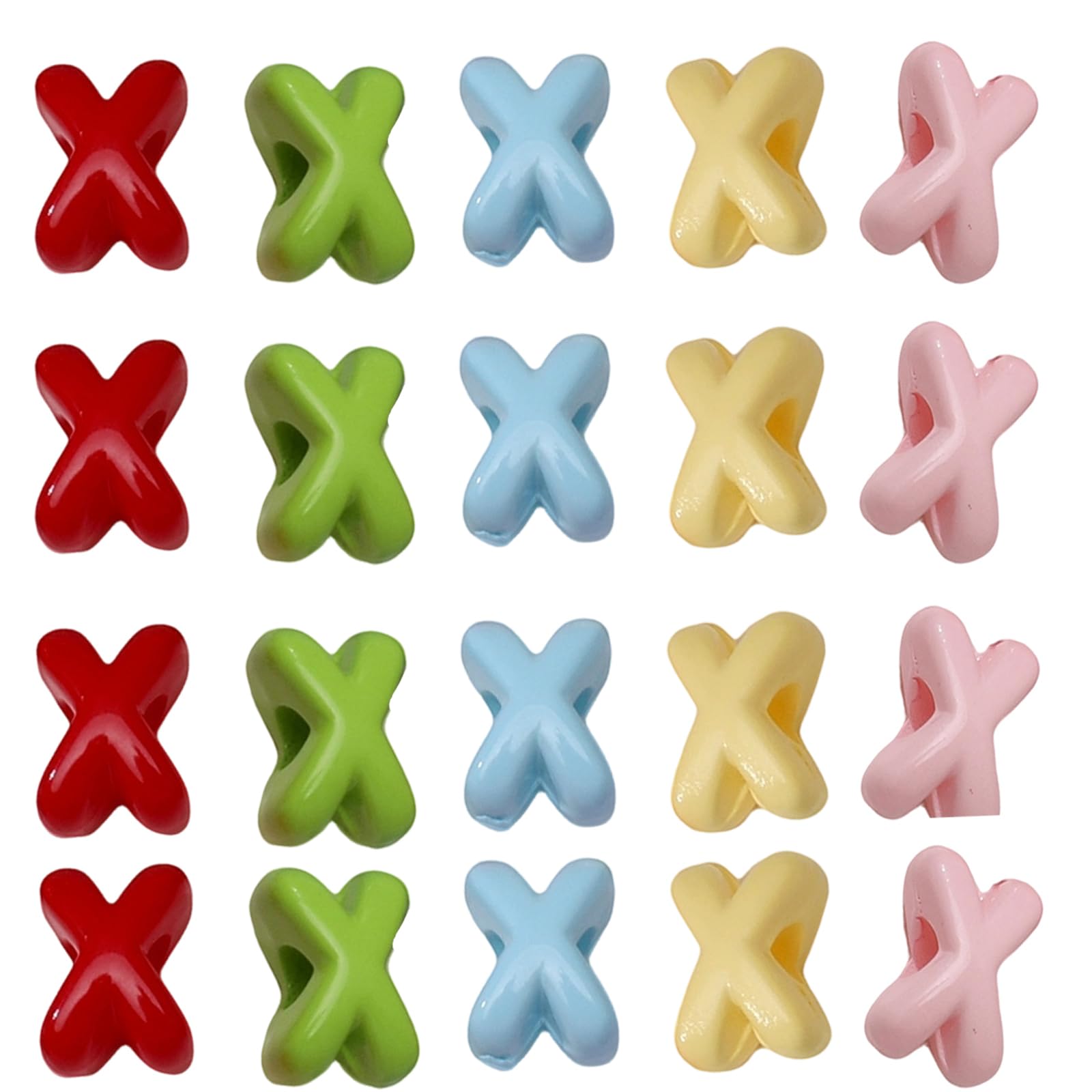 Tfaoys Random 10Pcs Acrylic X Shaped Beads 2Mm Hole Colorful Spacers Beads For Friendship Bracelets Jewelry Making Jewelry Making Spacer