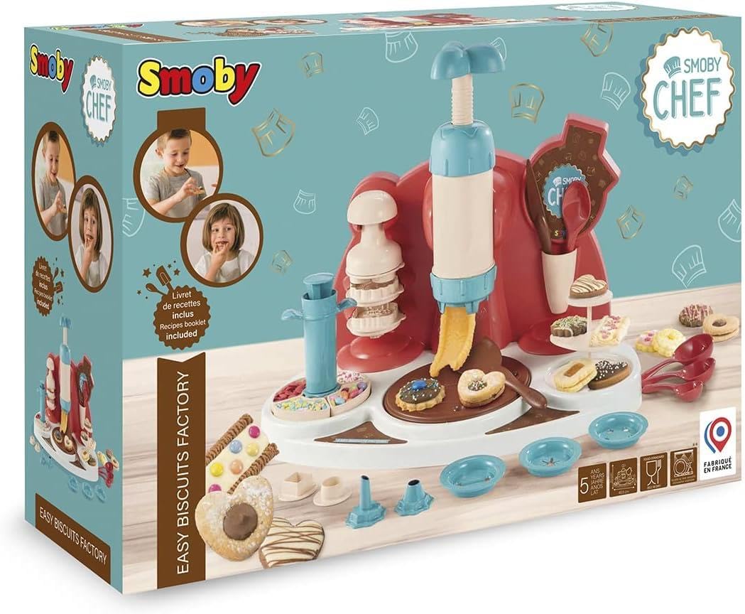 Smoby Chef Fabryka ciastek maszyna do produkcji i dekorowania ciastek z książką do pieczenia dla dzieci od 5 lat