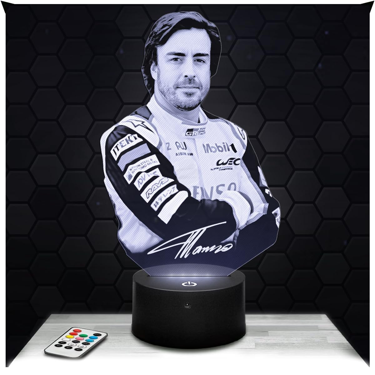 Lampephoto.fr - Portrait Fernando Alonso 3D Lamp Decoration Collection Formula 1 Single-Seater Gift Idea for Men and Women Object Alonso Nightlight Bedroom Decor, Original Christmas, Gift Idea TOP