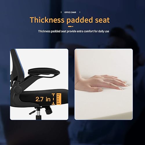 Miniatura 3 de Silla de oficina en casa, silla de escritorio ergonómica, silla de computadora de malla, sillas cómodas con respaldo medio con soporte lumbar y