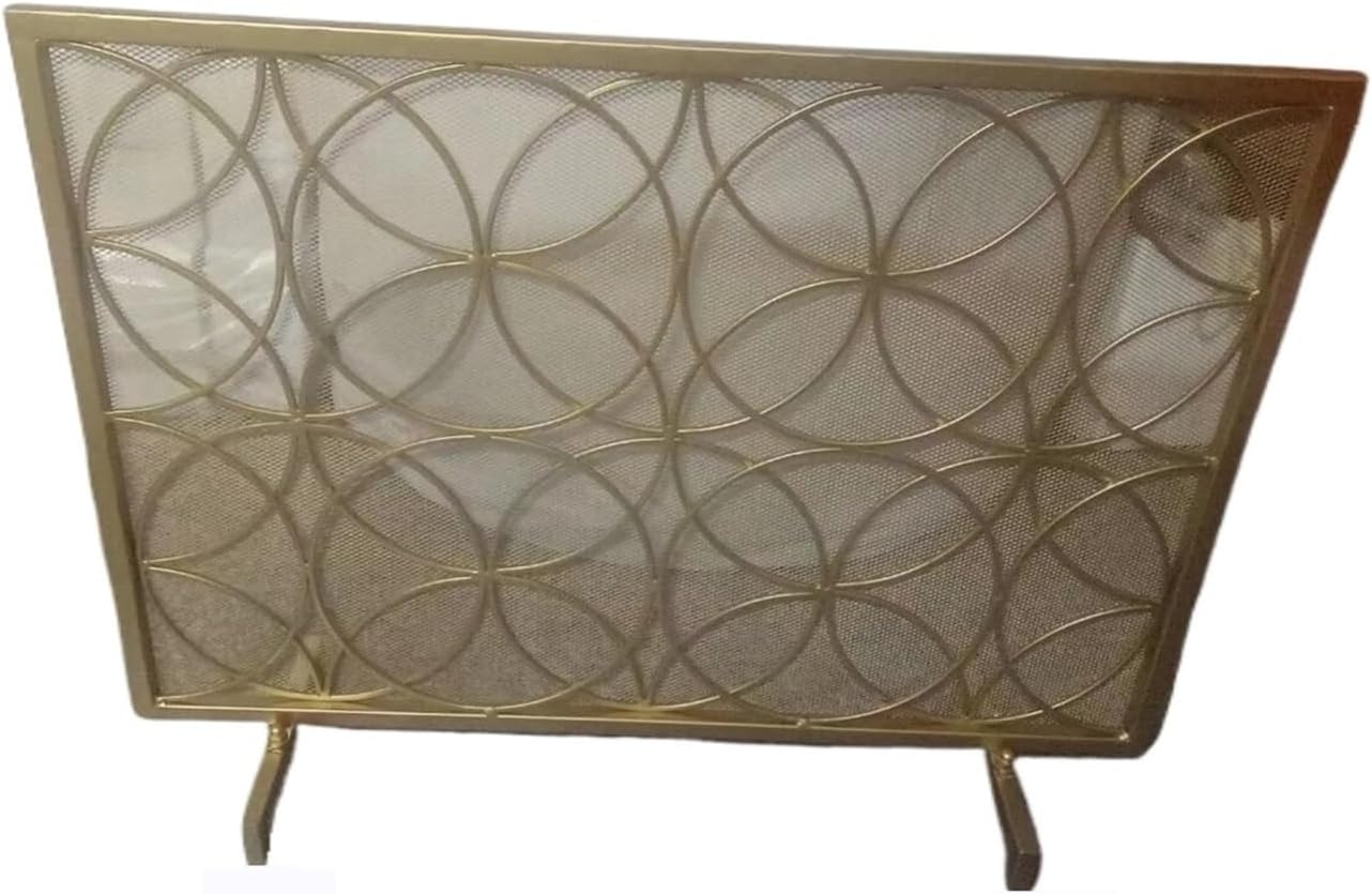 Fireplace Screen Gold Color Iron Railing Fireplace Screen Fireplace Mesh Screen Living Room Fireplace Firewall