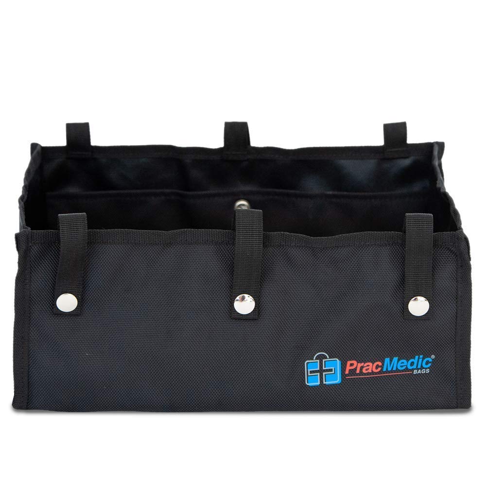 PracMedic Bags® Under Seat Rollator Bag or Tote for Four Wheel Rollator or Walker -12.5" Long x 8.5" Wide x 5.5" High - Sold Empty (Black)