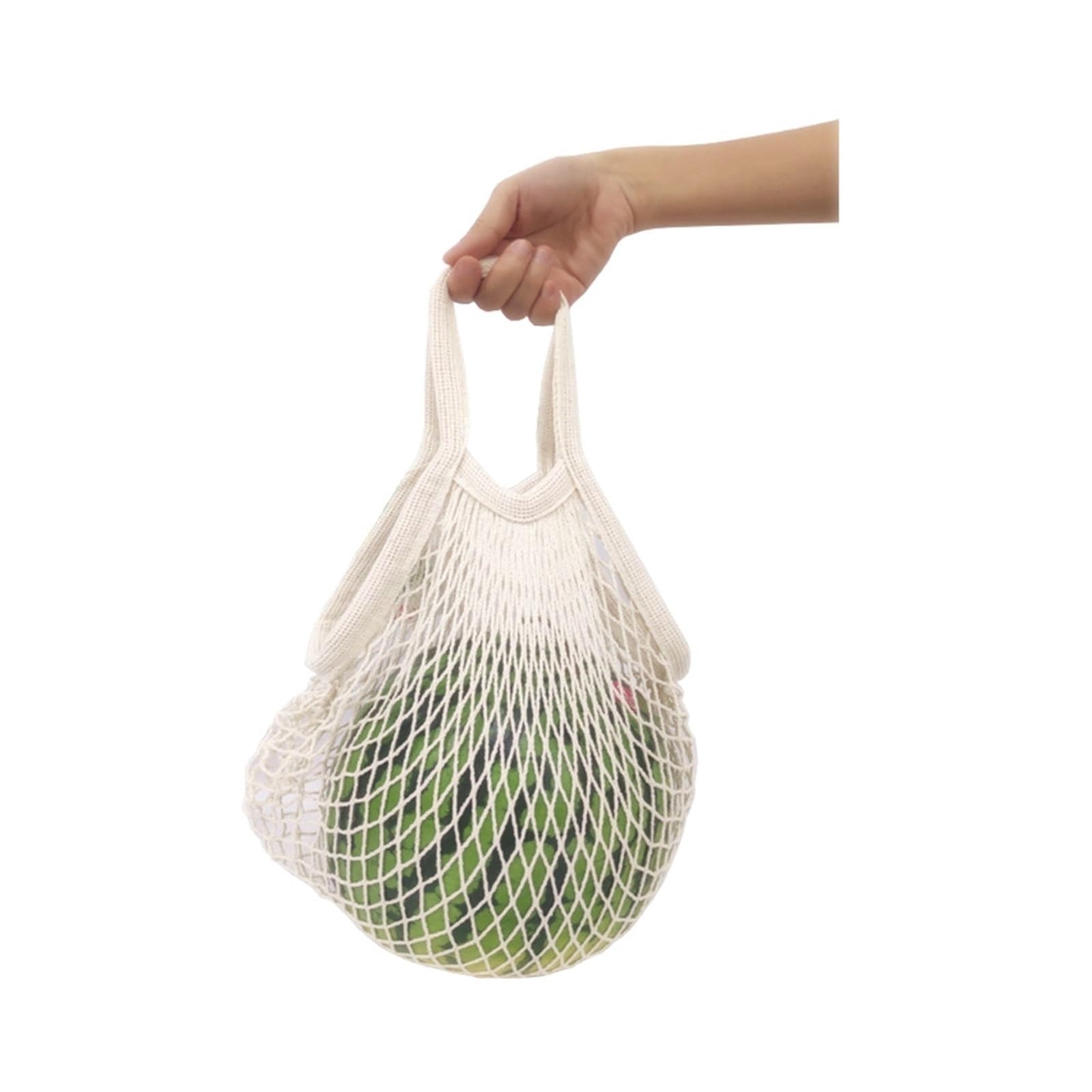 Sac filet de plage réutilisable et lavable | sac de jeux de mer pour enfants | sac biodégradable pour aliments fruits et légumes, blanc, 15 centimeters x 15 centimeters x 2 centimeters