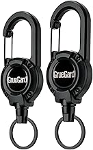Retractable Badge Reel Key Ring with Reinforced Spring and Strong Cord for ID Card Badge Holder, Office, School, Keys, Badge Holder 2pcs