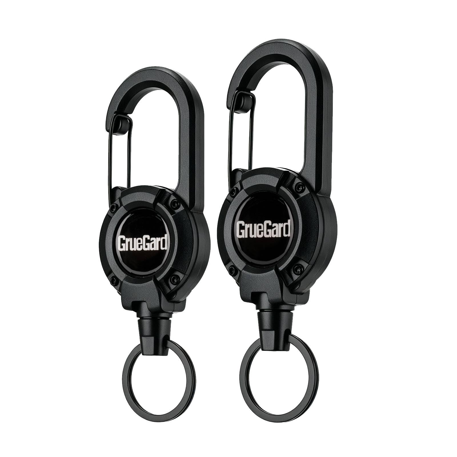 4 Portabadge Retrattili - Portachiavi Allungabile Con Moschettone | Filo Acciaio 65cm