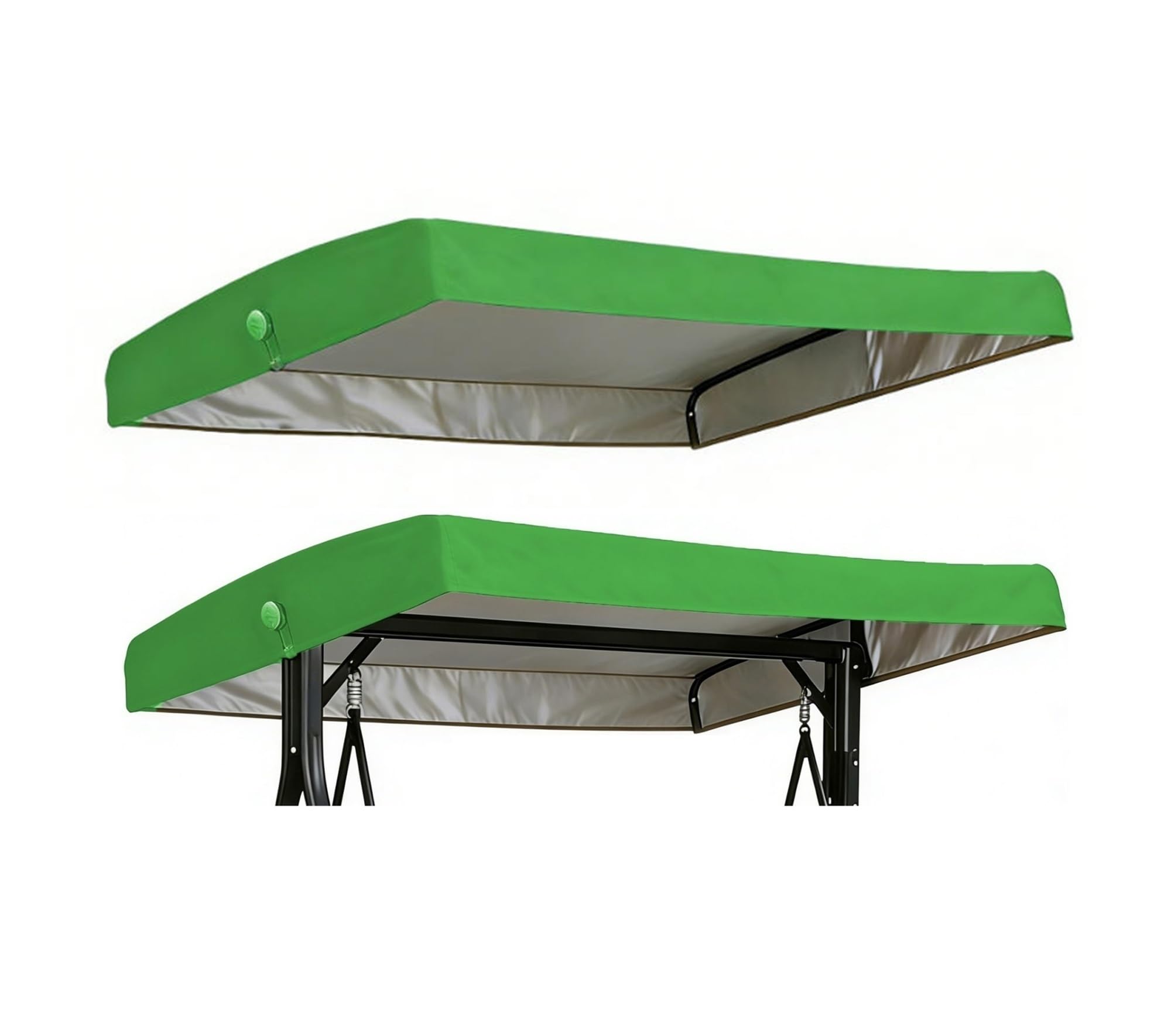 WFXXZL Porch Swing Canopy Top Cover, 75x47x7/9 Swing Canopy Replacement Cover, Waterproof Windproof Sunshade(Green)