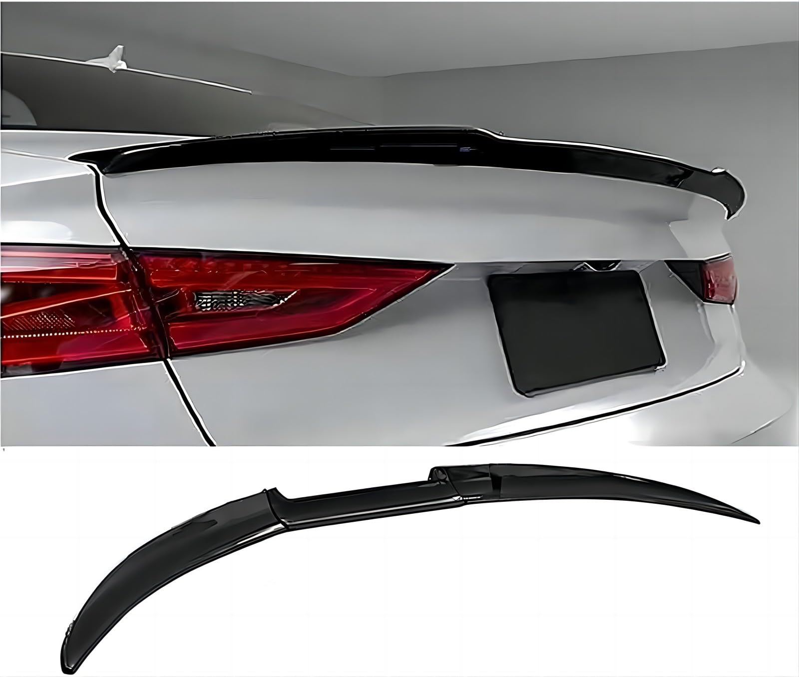 Car Rear Spoiler for Infiniti Q70L (Facelift 2014) 2014 2015 2016 2017 2018, Rear Spoiler Body Kit Auto Lip Tail Wing Boot Roof Lip Kit Trunk Car Spoiler Car Accessories,Glossy Black