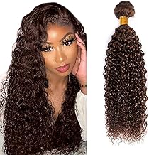 Brazilian Human Hair Bundles 24 26 28 Inch Chocolate Brown 4 Color Jerry Curly Bundles Human Hair 100% Unprocessed 10A Hair Weave for Black Women Soft Sewn In with Double Weft