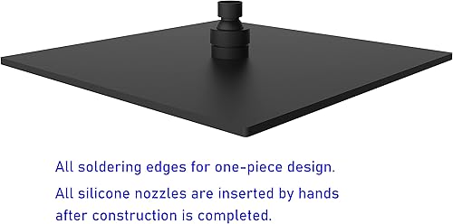 Miniatura 2 de Aquaiaw Cabezal de ducha fijo de lluvia, acero inoxidable 304 soldado con láser sin costuras, integral, 1 pieza, ducha de alta presión para pared o