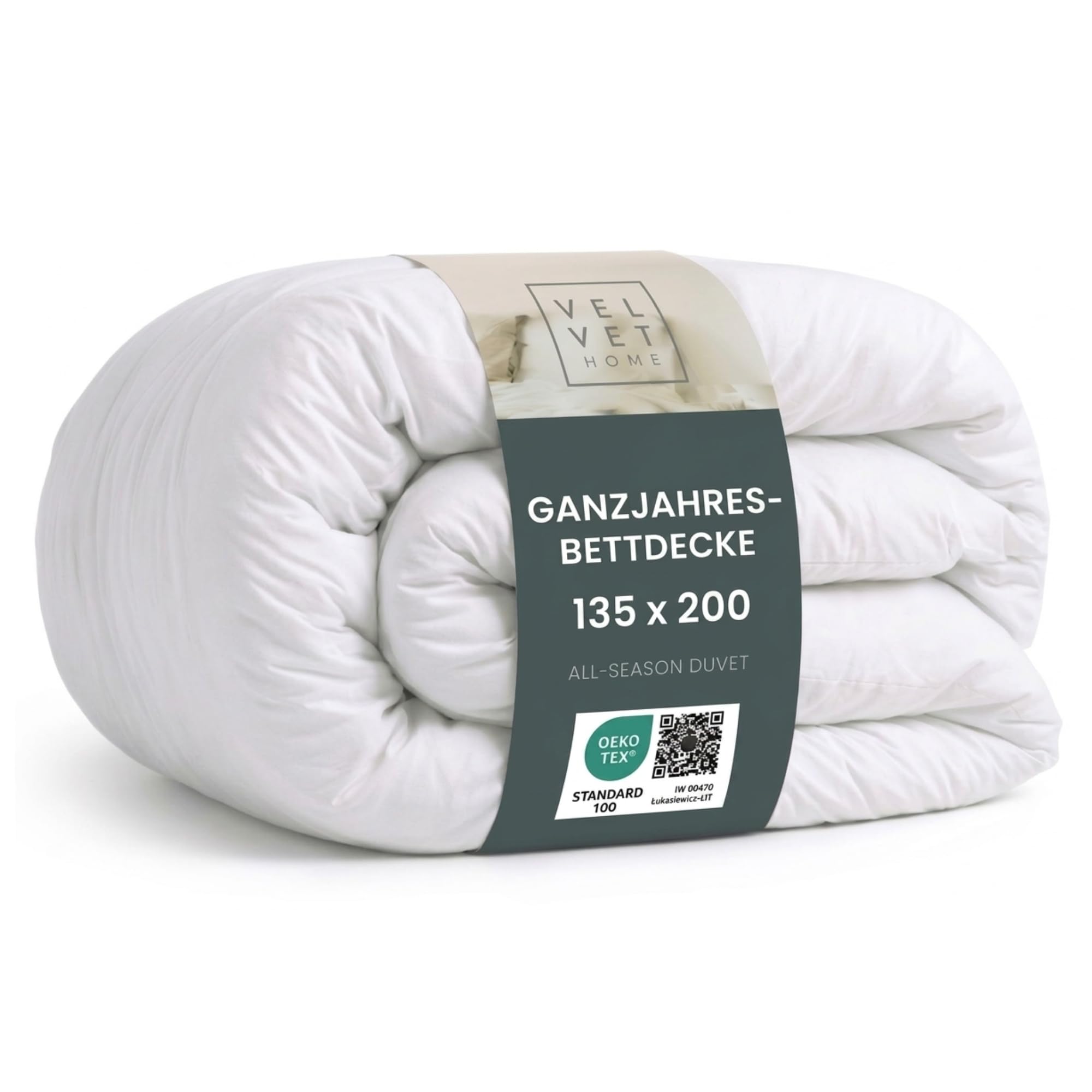 VEL VET HOME Bettdecke 135x200 cm – Ganzjahresdecke 300 GSM Steppdecke Medium Wärmegrad Schlafdecke Duvet für Allergiker geeignet atmungsaktiv Oeko-TEX Standard 100 - 1