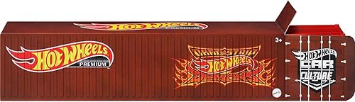 Miniatura 6 de Hot Wheels Coches y camiones de juguete premium, juego de contenedores de rugido de león con 5 vehículos de carreras de arrastre a escala 1:64