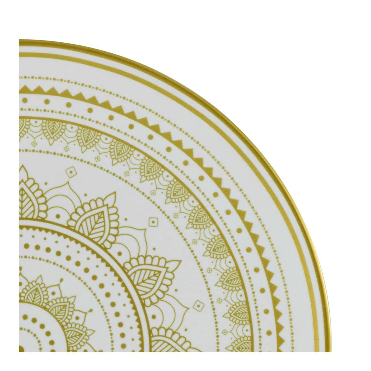 CreaTable, 23596, Serie MANDALA GOLD - Weiss, 16-teiliges Geschirrset, Kombiservice aus Steinzeug, spülmaschinen- und mikrowellengeeignet, Qualitätsproduktion