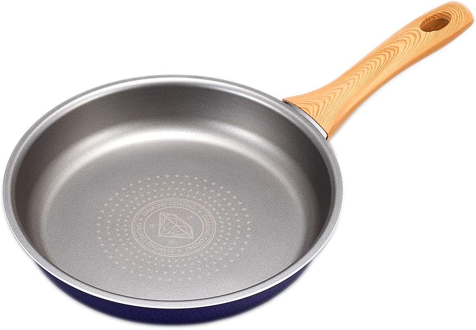 Eyedia Frying Pan, 9.4 inches (24 cm), Induction Compatible, Diamond Coated Pan, Diamond Processing, Stir-fry Pot, Kitchen Utensils, Cookware