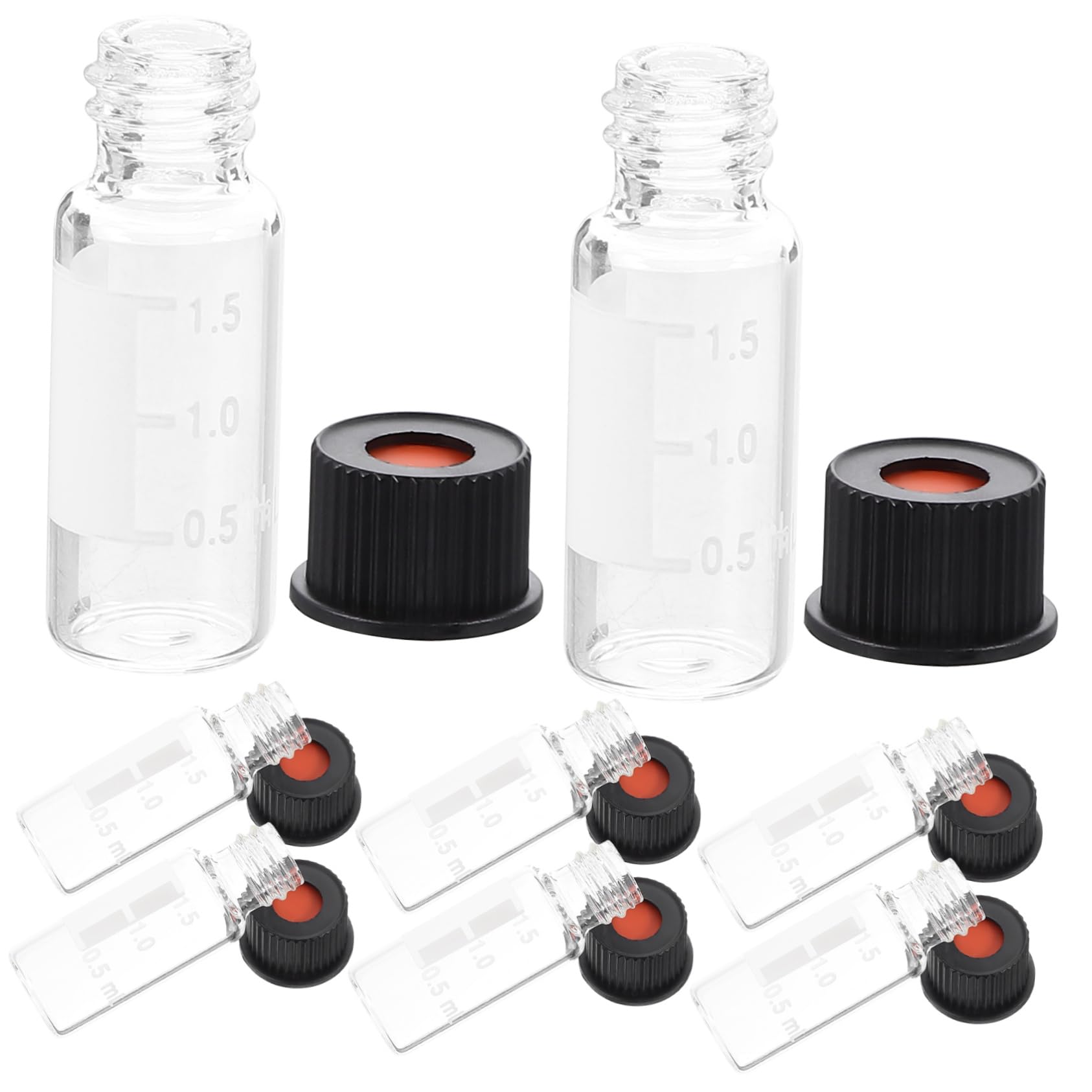 100 pezzi Fiale per Campioni Vetro Tappi Vite Contenitori Trasparenti per Chimiche e Conservazione Resistenti Urti Termici e Sterilizzabili