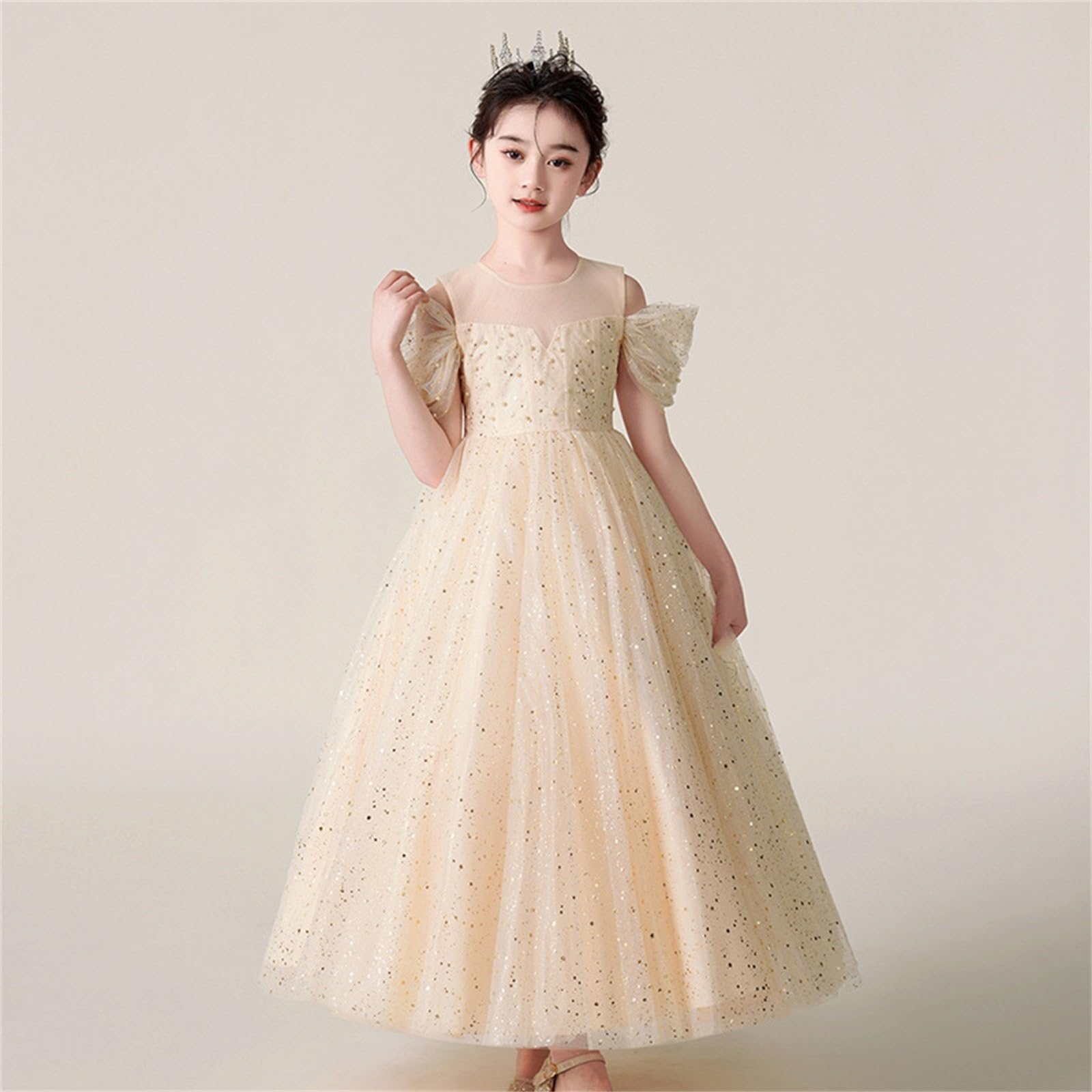 Vestito da festa per ragazze, abito da principessa per feste di compleanno, abito da sera formale, damigella d'onore, matrimonio, fiore, ragazza, tulle, maxi abito da ballo