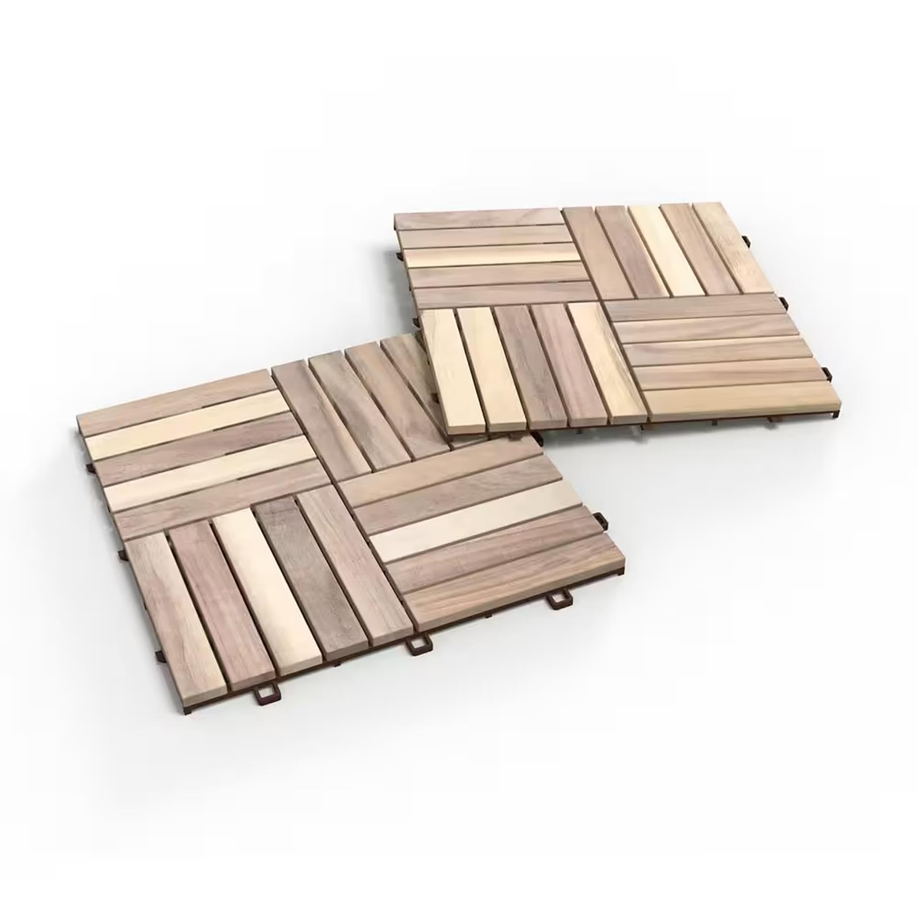 simpa Acacia Hardwood Decking Tiles, Decking Board Organic White 30×30cm 10 Tiles = 0.9 ㎡ per Pack. Single Pack.