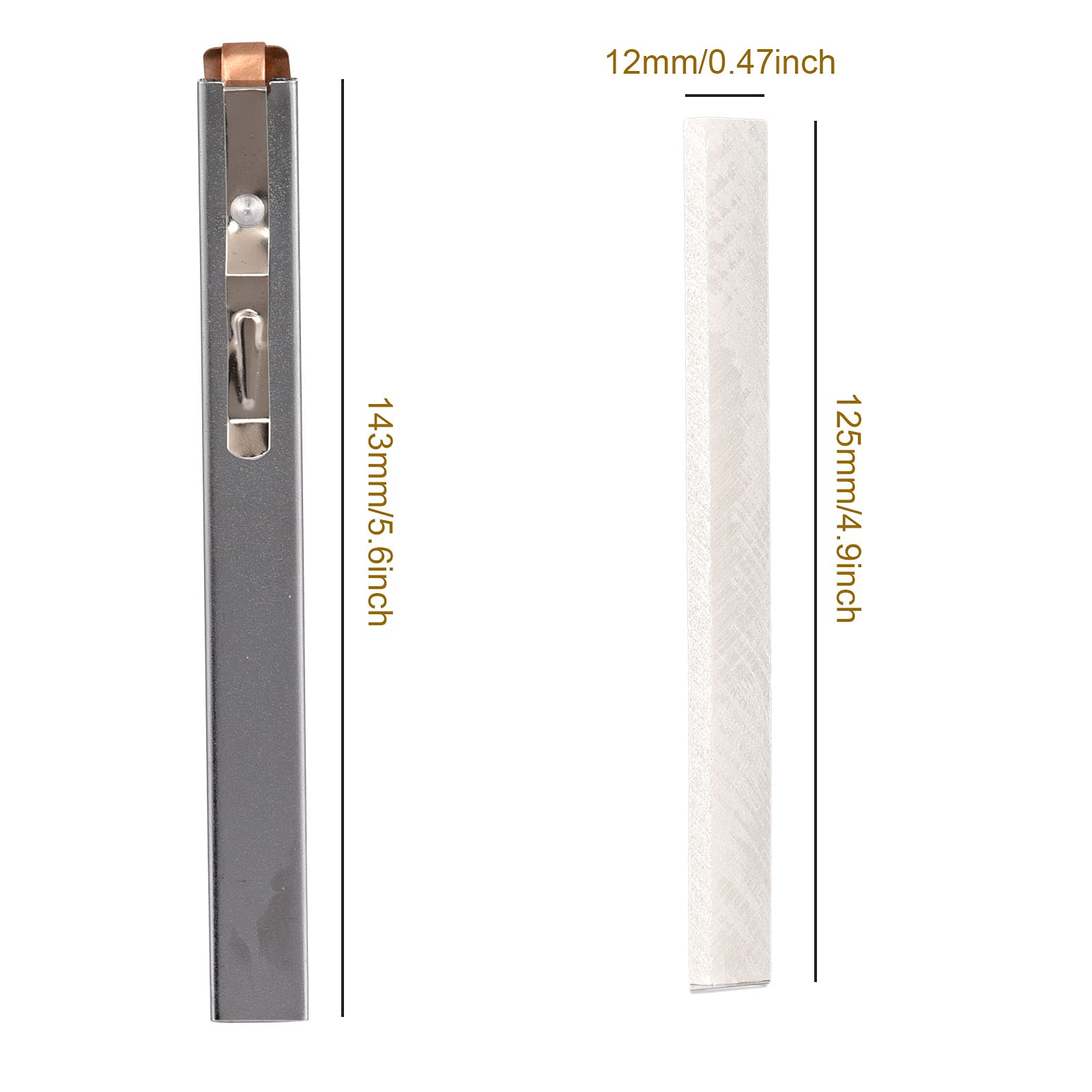 QWORK® ronde krijthouder/speksteenhouder/lasmarkeerstift met 6 ronde Franse krijtstokken voor het markeren op ijzer, staal, aluminium
