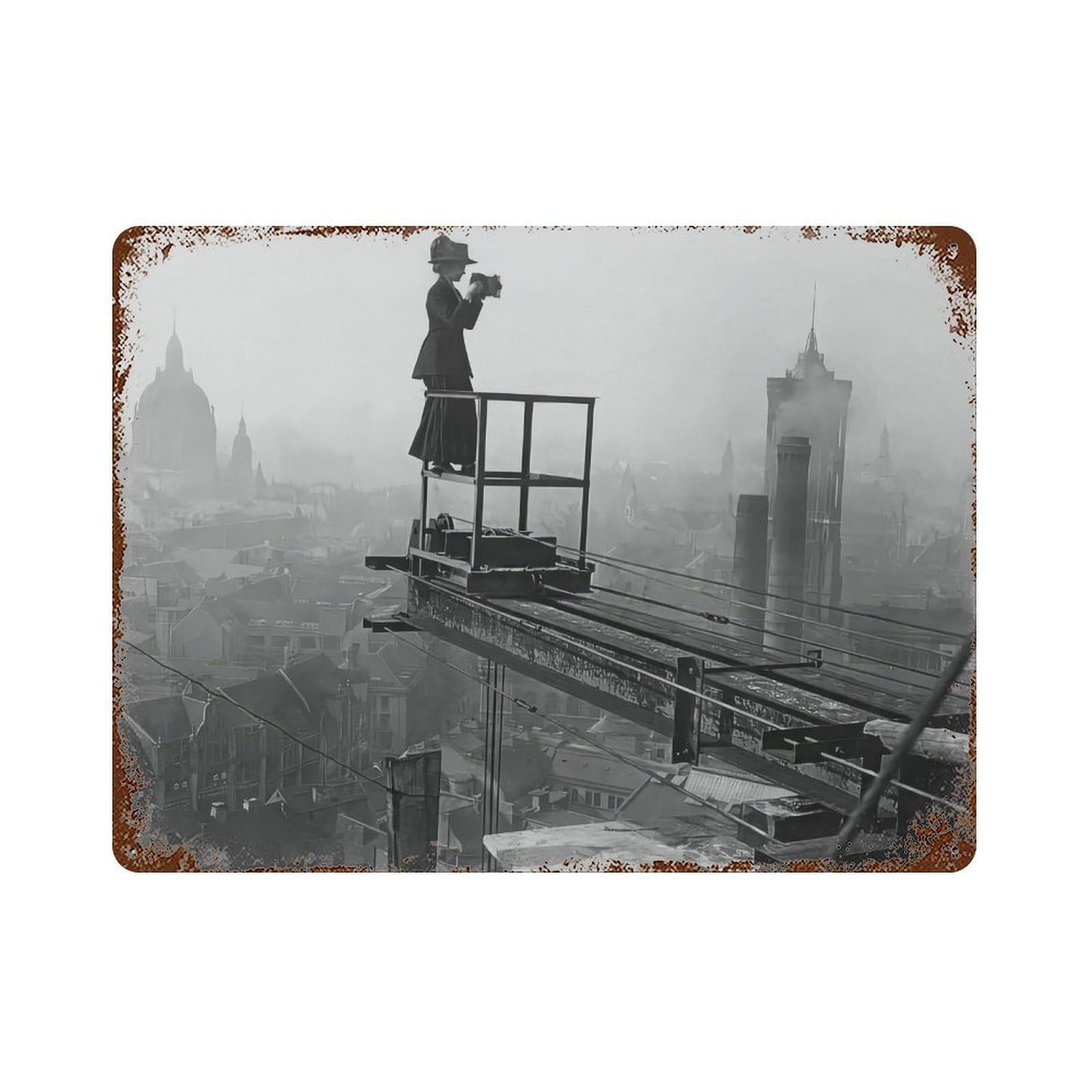 xiaoxiaoshen Berlin Woman Photographer Print Wall Decor Art Metal Tin Poster Modern Home Decor Art Home Bar Shop Decorations Vintage Sign 30x40cm