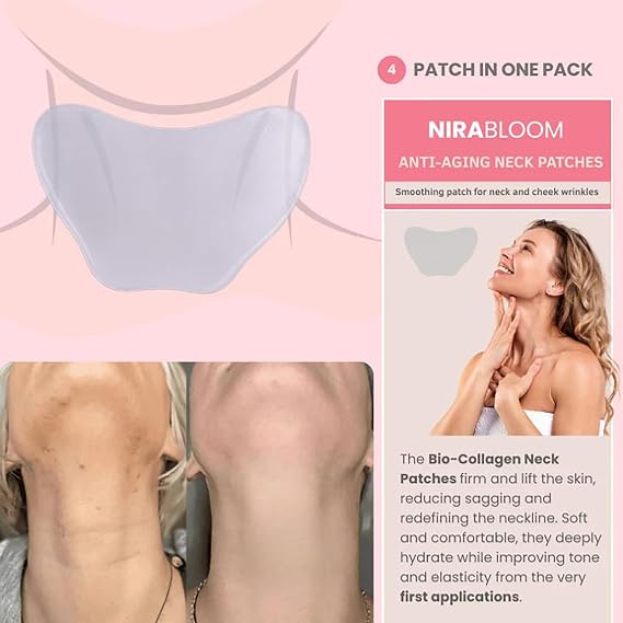 Korean Bio-Collagen Necklift Mask - Younger Neck After 1 Use, Bio Collagen Neck Patches, Hydrating, Plumping, Firming, Silicone Wrinkle Mask Reusable for Tightening and Firming (2)
