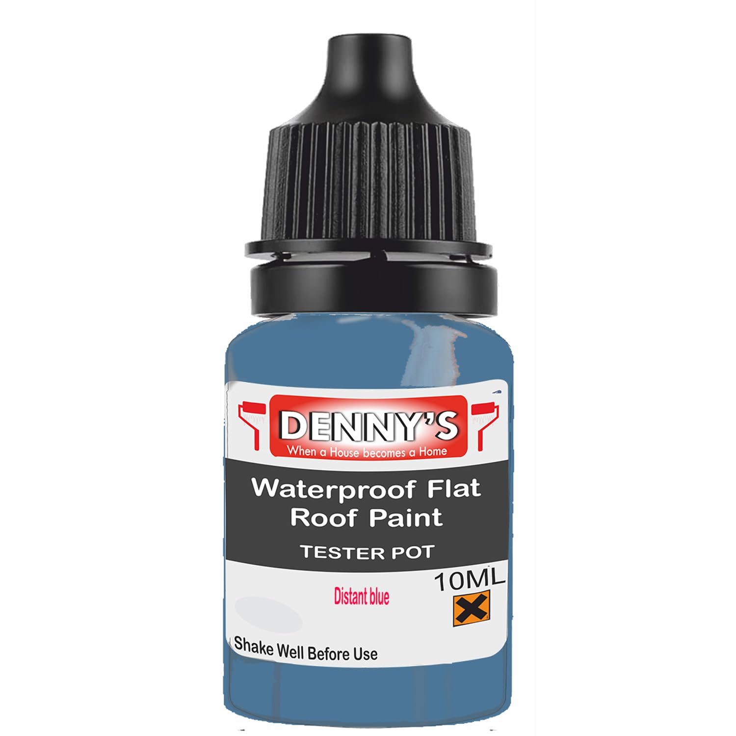 SCOOBYS PAINTS BACK IN THE MIX Chlorinated Rubber Flat Roof Paint – Waterproof Roof Sealer & Leak Repair Coating, Quick Drying, High Adhesion (Distant blue, 10ML Tester Bottle)