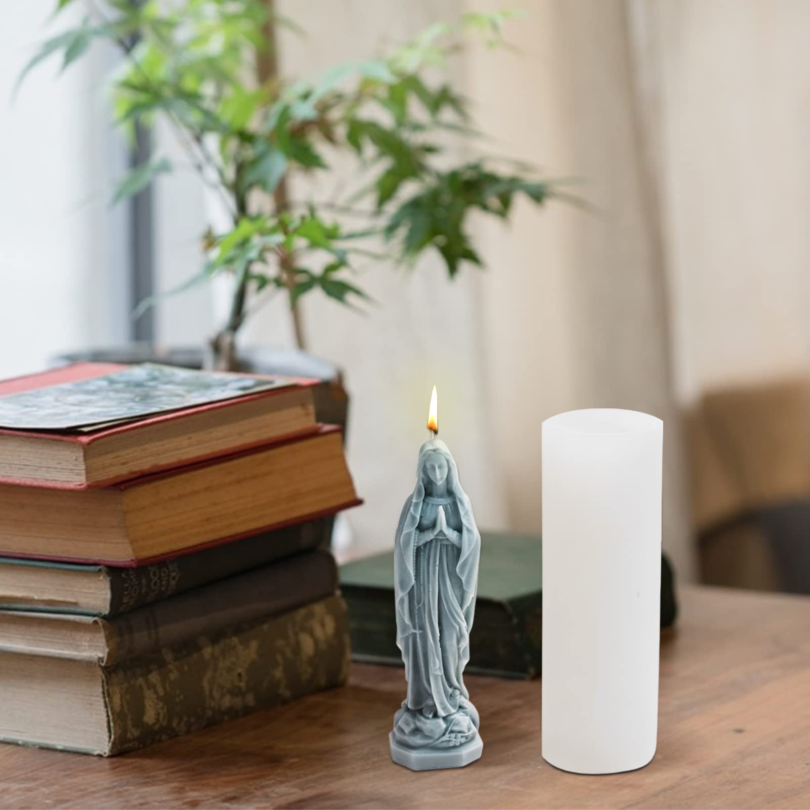 Moule Silicone Vierge Marie Et Jésus Pour Bougies, Résine Et Savons - 3D Religieux