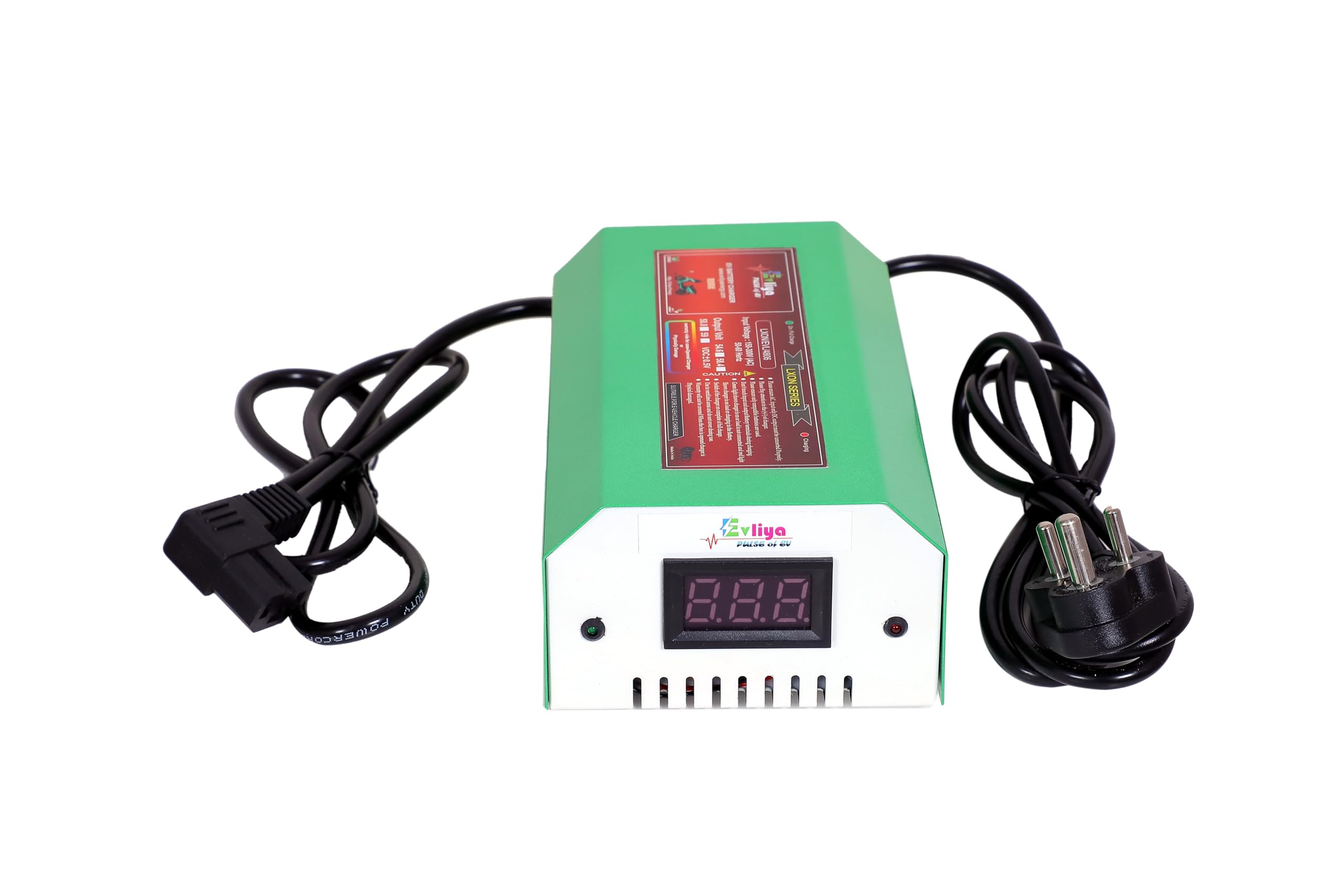 EVLIYA EV SCOOTY & Bike Chargers 48 Volt / 6 Amp / 59 Volt Auto Battery Cut-Off (3 PIN T-Type Connector) with Digital Display (Lithuim Battery Charger) Suitable for All e-Vehicles-picture-30