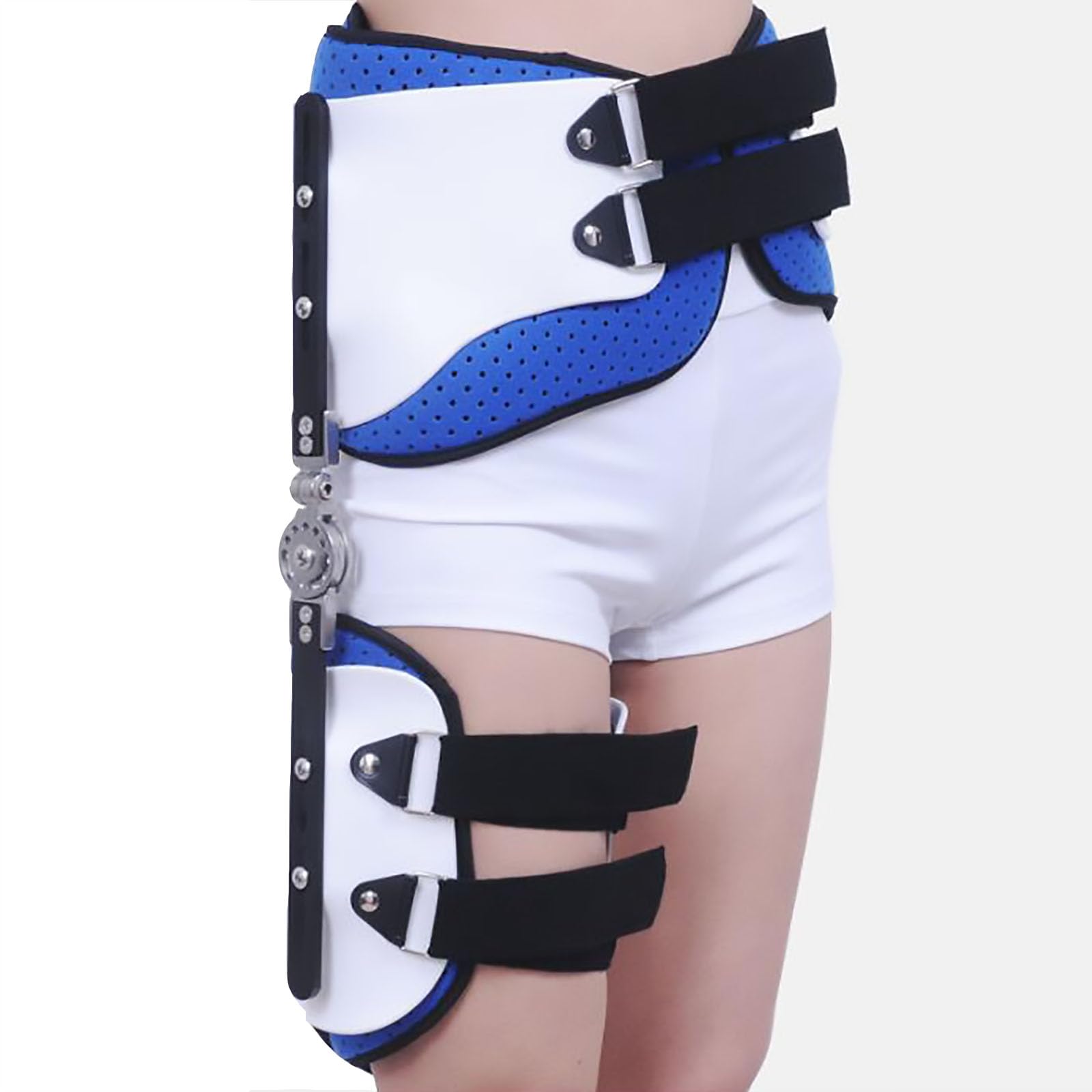 HAILM Aufklappbare Oberschenkel Stützen, Perforiertes, Atmungsaktives Futter, Hüft Kompressionsbandage für Ischias, Schmerzen Hinteren Oberschenkelmuskulatur, Arthritis Beugebeuger,Left Leg