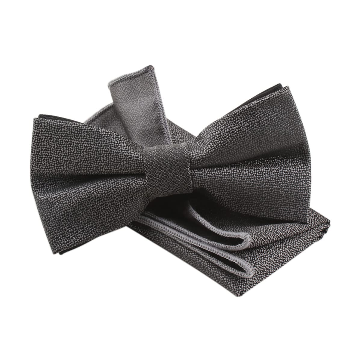 Men's Boys Solid Pre-tied Bow Ties, Adjustable Tuxedo Bowtie and Pocket Square Set For Men Boy