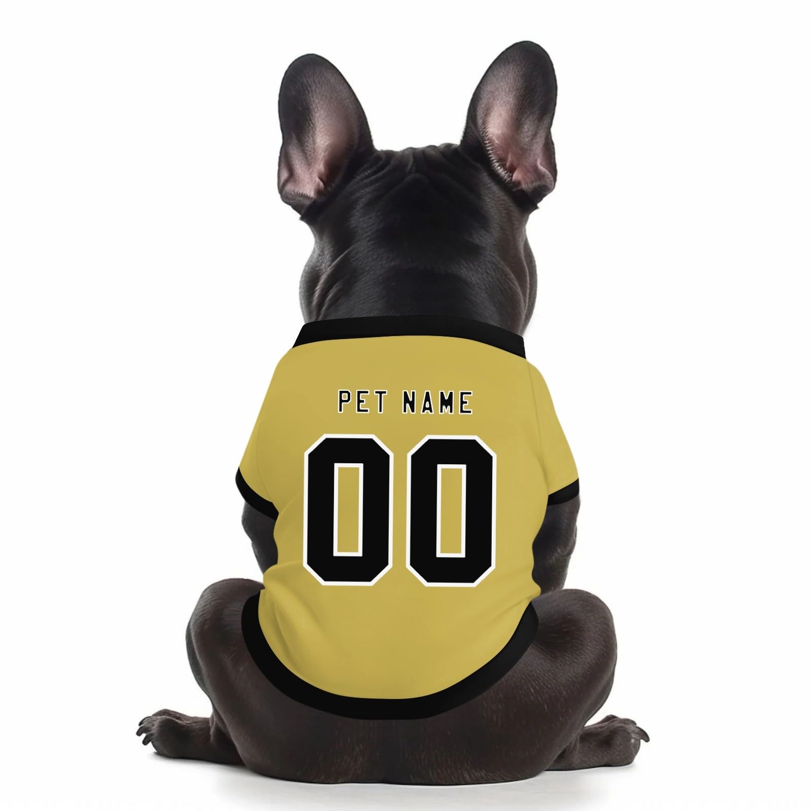 Custom Dog Shirt With Number Name Logo Printed, Personalized Quick Dry Football Jersey Breathable Gym Shirt for Large Medium Small Dogs and Cats, Khaki, L