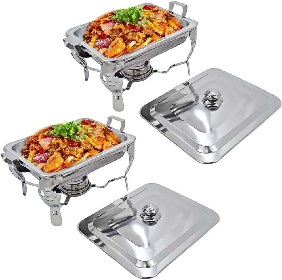 AIZYR Chafing Dishes Buffet Set, Stainless Steel Buffet Server Fish Pan Alcohol Stove Food Warmer for Parties, Wedding, Party
