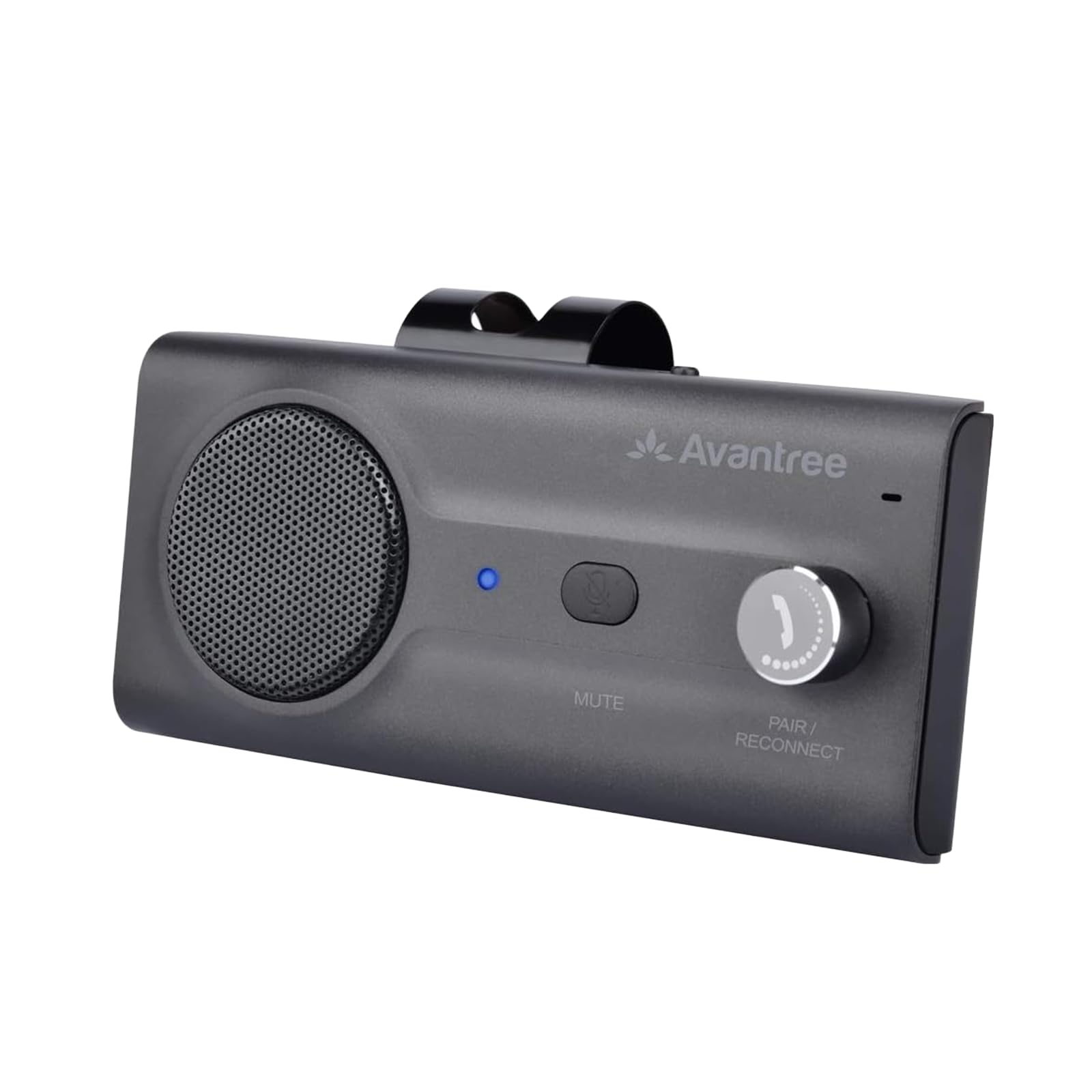 Avantree CK11 Kfz Bluetooth 5.0 Freisprecheinrichtung Freisprechanlage Car Kit für Sonnenblende, Lauter Lautsprecher, Siri Assistant Unterstützung, Lautstärkeregler, Auto Power On – Titan