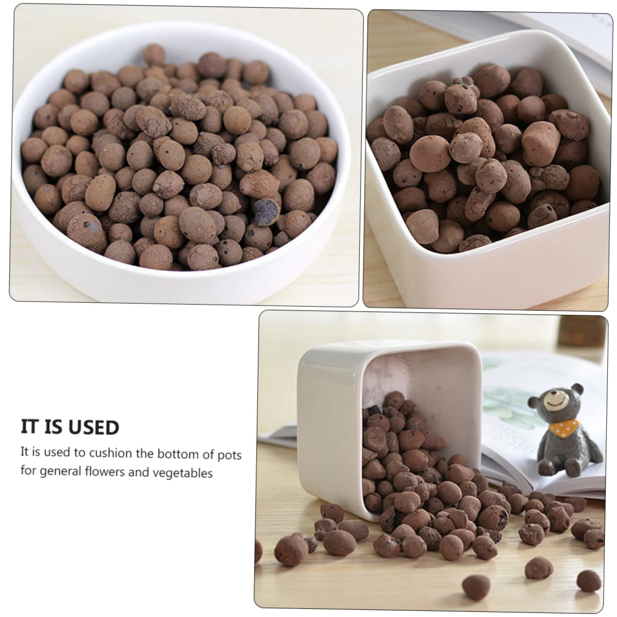 Blähton 1kg Coffee Ton, Atmungsaktives Granulat für Blumentöpfe