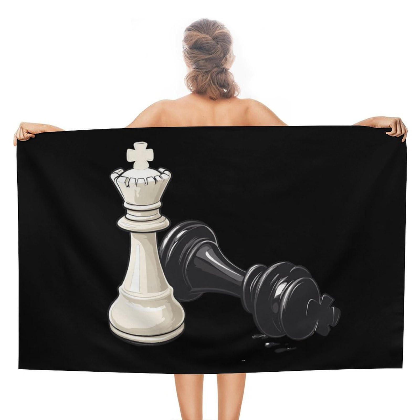 Nclqvjxzkhw Women's Style Funny Chess Player Beach Towel For Adults Lightweight Bath Towels Swim Travel Gym Sports 130×80Cm