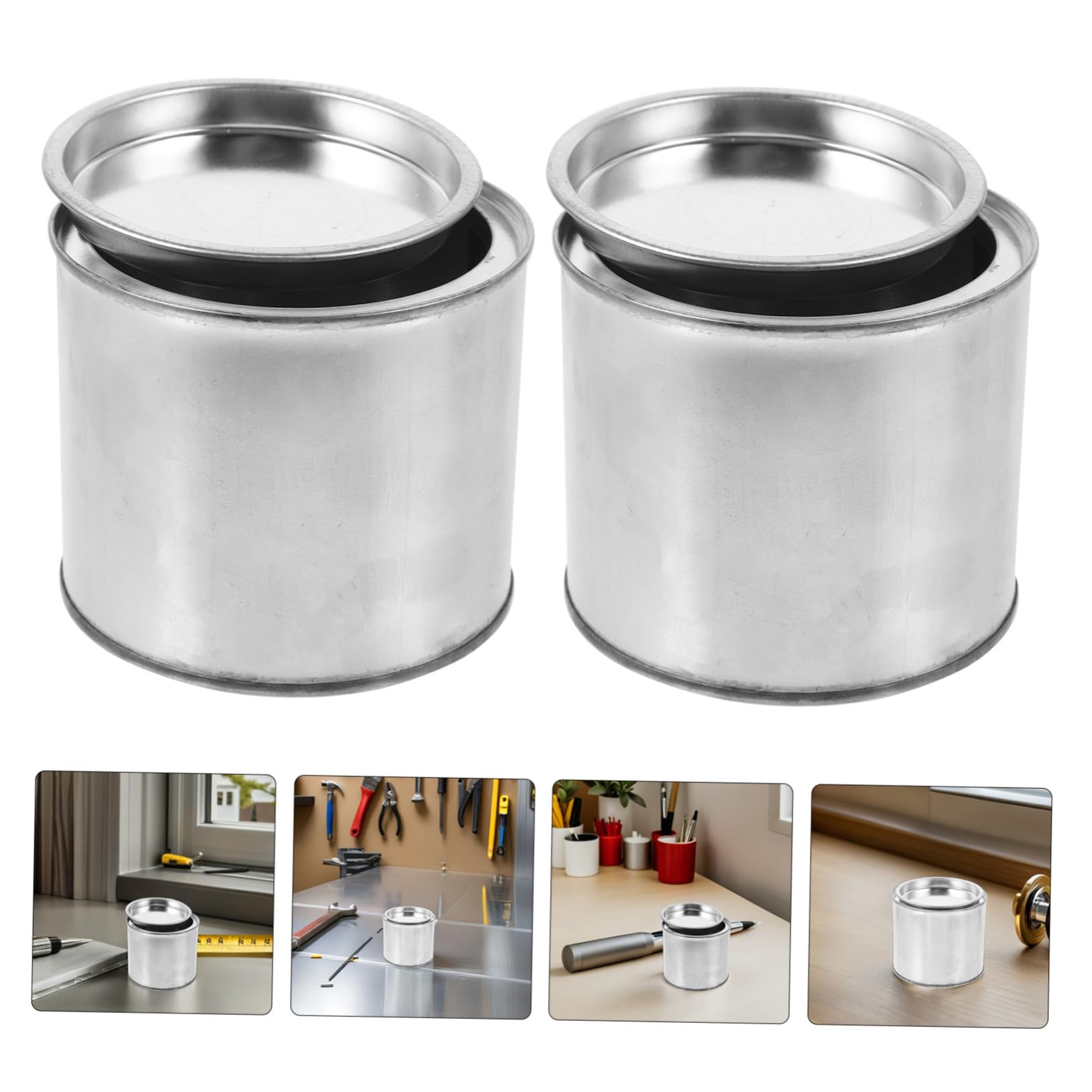 10 Latas De Pintura con Tapa Latas Redondas con Tapa para Almacenamiento Vacías