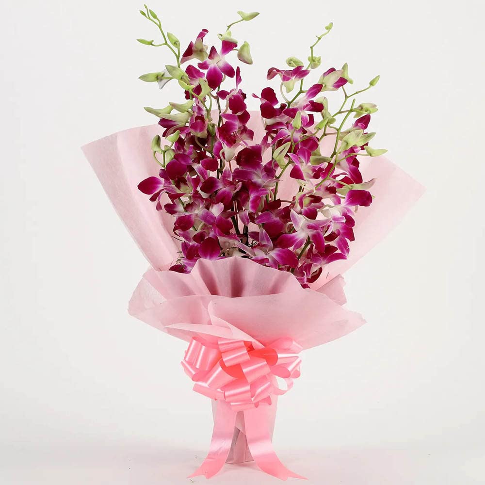 One side Purple Flowers Bouquet for Birthday, Anniversary, valentine, Mothers day, womans day gifts same day delivery-image-38
