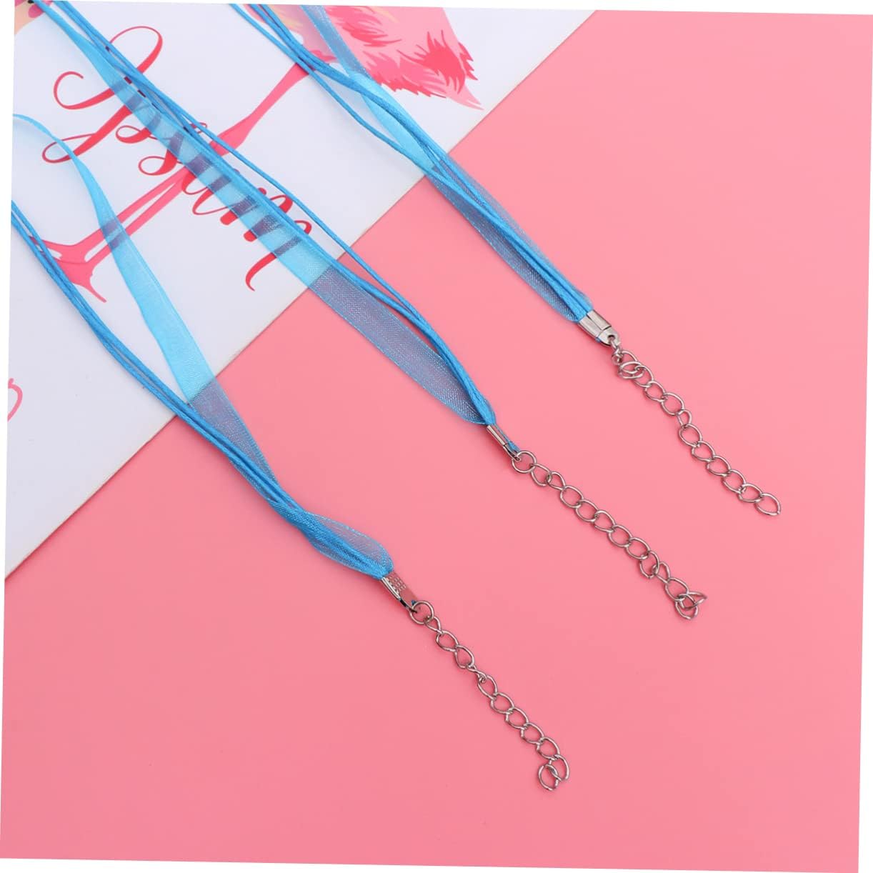 HOMSFOU 100pcs Yarn Wax Rope Necklace Cord with Lobster Buckle for DIY Jewelry Making Lanyard for Bracelets and Necklaces Blue