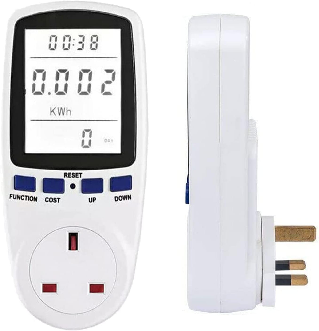 Power Meters UK Plug Energy Power Monitor Plug Consumption Meter Watt