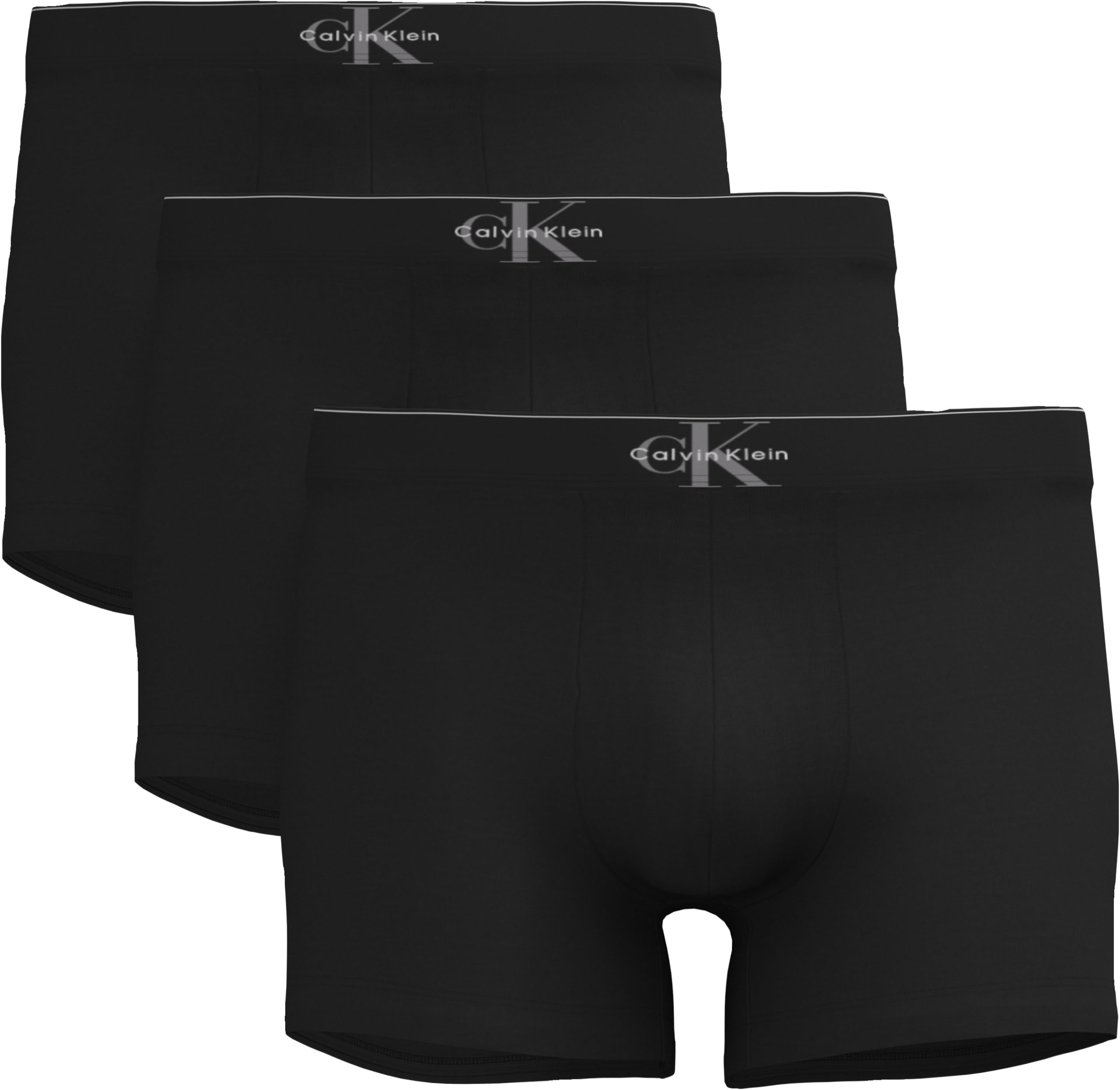 Calvin Klein Men's Black 3-Pack Graphic Monogram Cotton Trunks - Size 33/32/32